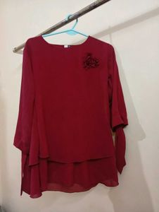 Elegant Maroon Top