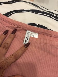 Cute Pink Off-Shoulder Top