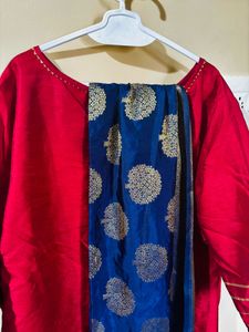 Plus size Maroon Kurta Set &amp; Dupatta - 5XL