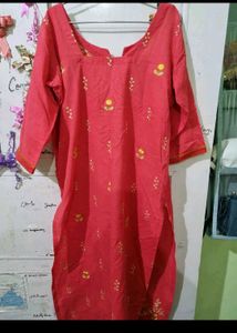 Pink &amp; Yellow Kurta Set With Duppata