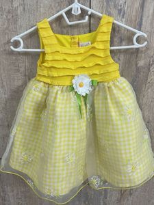 Yellow Gingham Flower Girl Dress