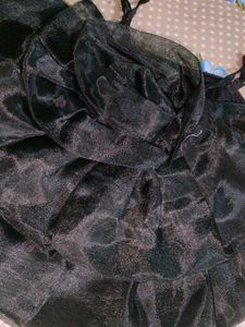 Black Ruffle Cami Top