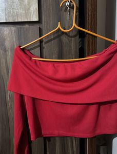 Red Off-Shoulder Top