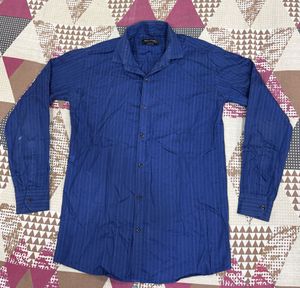 Blue Striped Button-Down Shirt