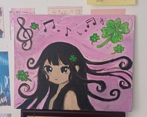 Kawaii Anime Girl Art On Flat Canvas🗝