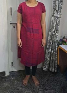 Rani Pink OR Burgundy Coloured Kurta(Fusion Brand)