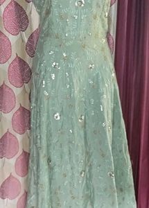 New Elegant Mint Green Embellished Dress