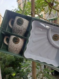 Fiza Set Of 2 Cups And 1 Platter