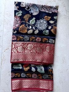 Kalamkari Print Organza Saree