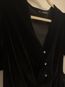 Zara Black Velvet Mini Dress