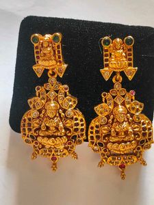 Gold-plated Goddess Lakshmi Earrings