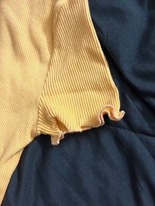 Cute Yellow Ribbed Top