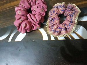Beautiful Scrunchies Printed Design With Attached