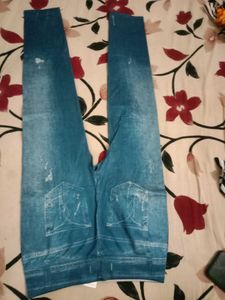 Printed Denim Jeggings