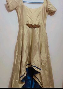 Khaki Dress &amp; Blue Jacket With Pant For 30 Bust