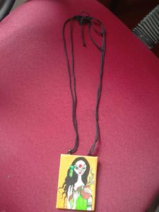 Hand-painted Lady On Canvas Chain