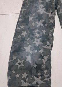 star design pintuck seam wide leg jean