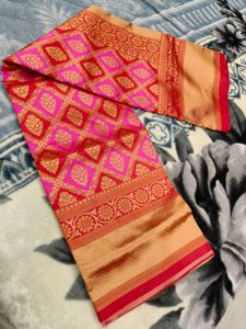 Pink & Gold Banarasi Saree