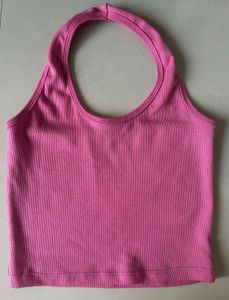 Pink Halter Crop Top