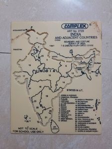 India Map Geography Study Stencil