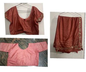 Saree With Stitched Blouse.