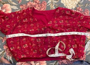 rose pink Printed Saree with blouse