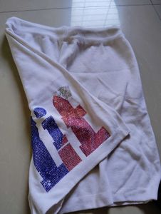 White Embellished Sweatpants