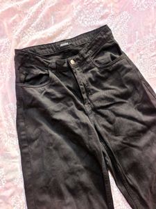 Wide Leg Black Denim Jeans (women's)