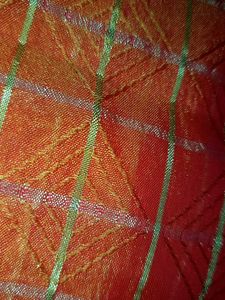 Orange &amp; Gold Checkered Fabric