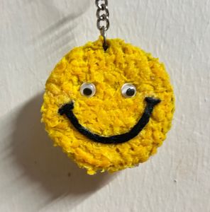 Woollen Smiley Keychain