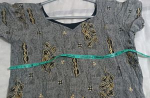 Grey &amp; Black Kurti With Lining