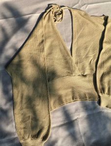 Ribbed Wrap Crop Top