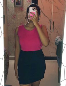 Pink & Black Short Dress