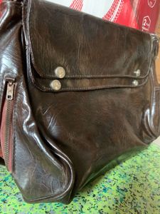 Vintage Textured Leather Shoulder Bag