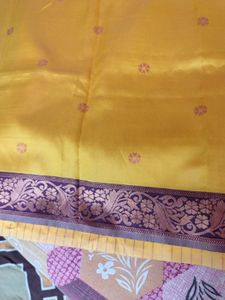 new unused Yellow  Saree with blouse pc