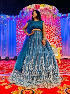 Teal Embellished Lehenga
