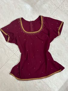 Beaded blouse top