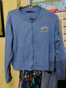 Cute Blue Zip-Up Jacket