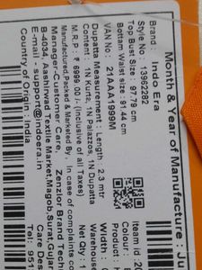 Off White Viscose New Kurta Set With Tag