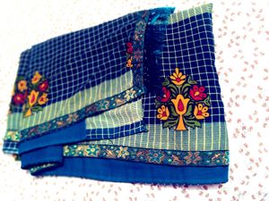 Blue Floral Saree