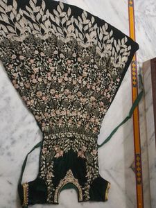 Beautiful Green Wedding Long Dress Velvet Cloth