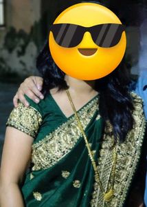 Bottle Green Saree with Embroidery