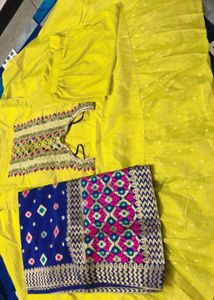 Lime Green Embroidery Dress 3set Dupatta With Pant
