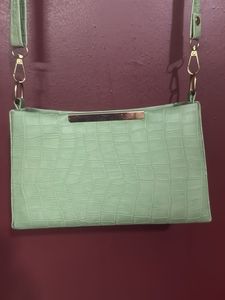 Mint Green Croc Embossed Bag