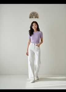 Wide Leg White Jeans