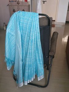Elegant Blue Cotton Saree with blouse