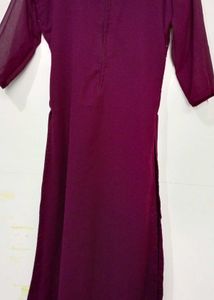 Georgette Draped Kurta with Gold Sequin Embroidery