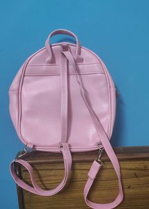 MINI PINK COLOUR CUTE LEATHER BAGPACK FOR KIDS