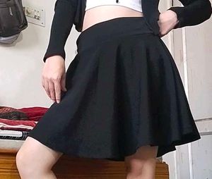 Black Skirt With Attached Underpants