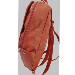 🆕 Orange Textured Backpack 🎒